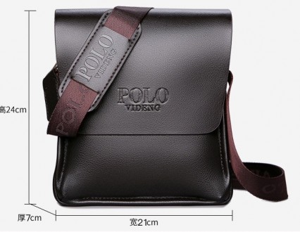 
Сумка-планшет мужская Polo эко кожа, мужская сумка через плечо кожаная барсетка. . фото 4