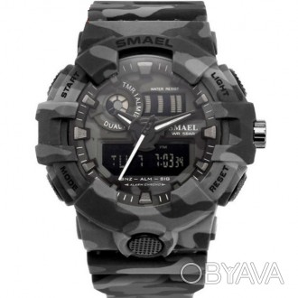 
Мужские спортивные наручные часы SMAEL камуфляжные защитные армейские военные б. . фото 1