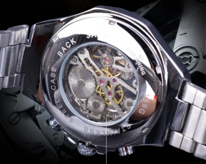 
Мужские наручные механические часы Forsining скелетон с открытым механизмом мет. . фото 9