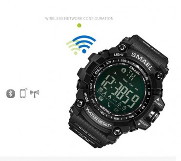 Оригинальные мужские спортивные часы SMAEL 1617 Bluetooth smart watch, наручные . . фото 5