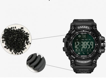 Оригинальные мужские спортивные часы SMAEL 1617 Bluetooth smart watch, наручные . . фото 3