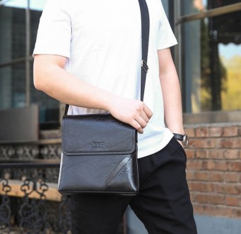 Мужская сумка планшет Jeep через плечо, барсетка сумка-планшет для мужчин эко ко. . фото 4