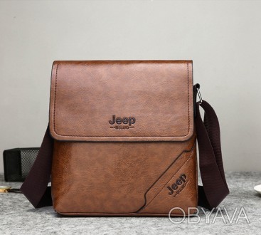 Мужская сумка планшет Jeep через плечо, барсетка сумка-планшет для мужчин эко ко. . фото 1