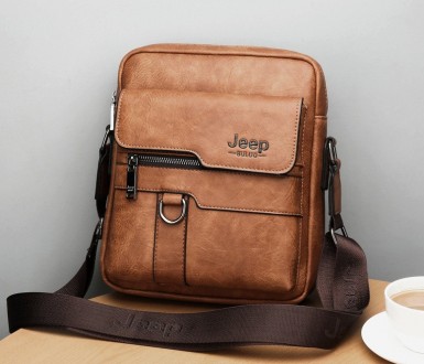 Мужская сумка планшет Jeep через плечо, барсетка сумка-планшет для мужчин эко ко. . фото 2