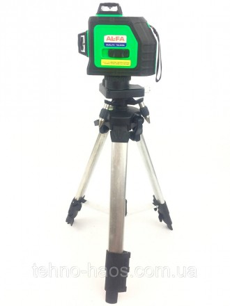 Профессиональный лазерный 3D нивелир на триноге AL-FA зеленый и очень яркий тонк. . фото 4