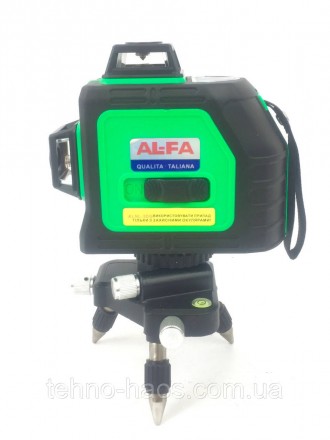 Профессиональный лазерный 3D нивелир на триноге AL-FA зеленый и очень яркий тонк. . фото 8