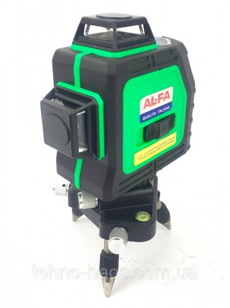 Профессиональный лазерный 3D нивелир на триноге AL-FA зеленый и очень яркий тонк. . фото 5