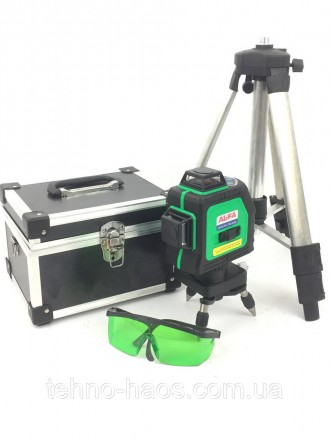 Профессиональный лазерный 3D нивелир на триноге AL-FA зеленый и очень яркий тонк. . фото 2