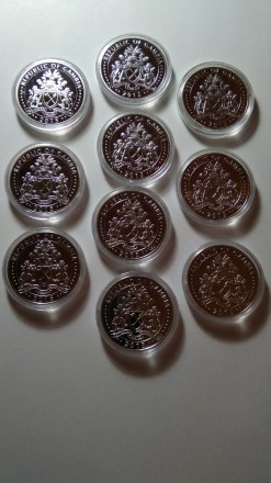 Колекція монет. Африканські дикі тварини. Гамбія. 2015. 10 штук. Розмір: 40*3 мм. . фото 3
