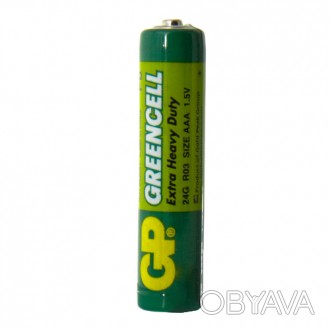 
Батарейка солевая AAA, R03 1,5 В GP Greencell используются для часов, фонарей, . . фото 1