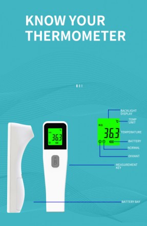 Термометр инфракрасный GK-128B для бесконтактного измерения температуры тела 
Те. . фото 7