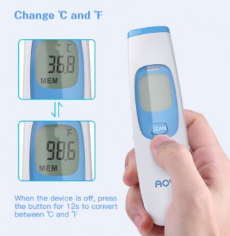 Термометр инфракрасный AOV / измерения температуры тела /немецкий датчик Heimann. . фото 6