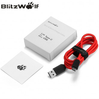 BlitzWolf® Ampcore BW-TC5 Cверхпрочный кабель/Type-C/3A/480Mb
 Характеристик. . фото 4
