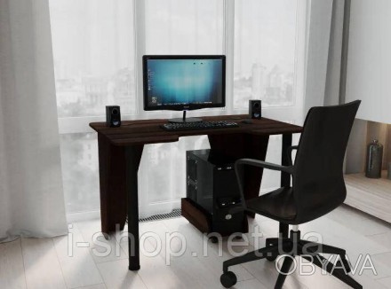 Компьютерный стол П-1 выполнен из ламинированного ДСП, толщиной 16 мм. Ножки сто. . фото 1
