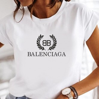 Весь ассортимент футболок смотрите в КАТАЛОГЕ
 
Женская футболка Баленсиага "Bal. . фото 3