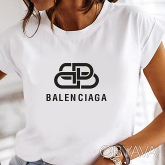 Весь ассортимент футболок смотрите в КАТАЛОГЕ
 
Женская футболка Баленсиага "Bal. . фото 1
