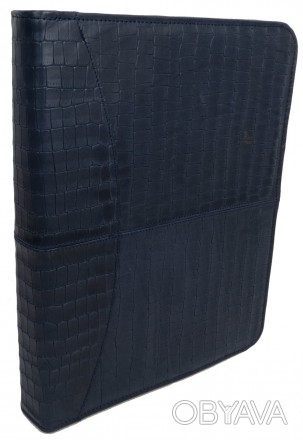
Мужская деловая папка для документов А4 под кожу крокодила Portfolio синяя Port. . фото 1