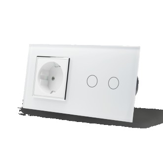 
Двух сенсорный настенный выключатель Livolo с розеткой
Сенсорный выключатель с . . фото 3