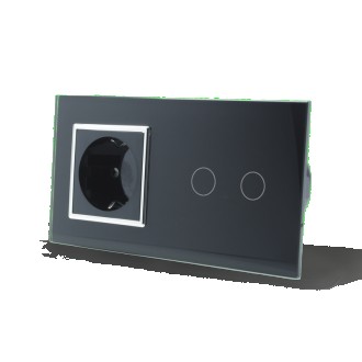 
Двух сенсорный настенный выключатель Livolo с розеткой
Сенсорный выключатель с . . фото 3