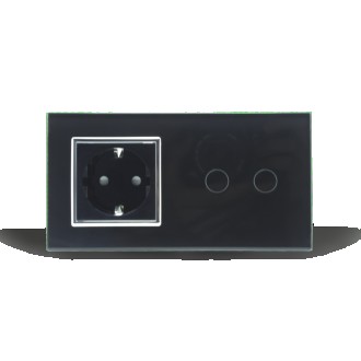 
Двух сенсорный настенный выключатель Livolo с розеткой
Сенсорный выключатель с . . фото 5