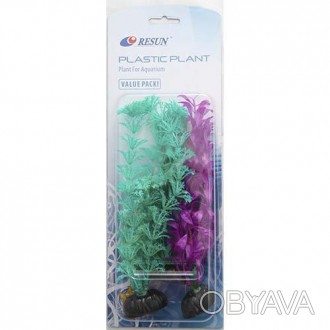  Набір акваріумних рослин Resun PLK 139, пластик, 3 шт Набір з пластиковими росл. . фото 1