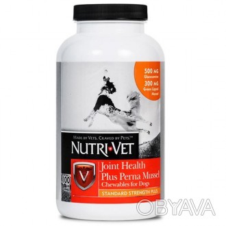 Жевательные таблетки Nutri-Vet Joint Health Plus Perna Mussel – комплекс, разраб. . фото 1