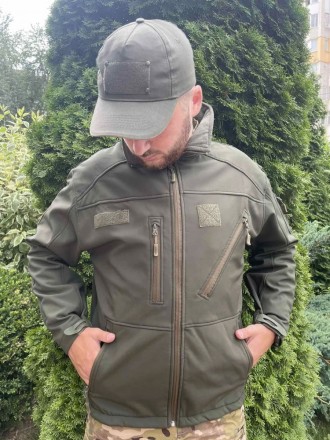 Куртка чоловіча тактична військова з липучками під шеврони Soft Shell Vogel олив. Київ. фото 1 Куртка чоловіча тактична військова з липучками під шеврони Soft Shell Vogel олив. Київ. фото 1