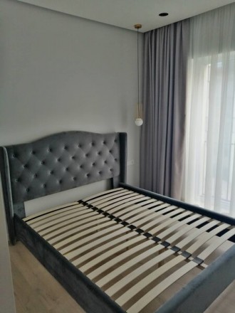 
Двоспальне ліжко Aspen Velvet 160X200 Сірий / Дуб : стильна і сучасна модель ві. . фото 3