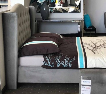 
Двоспальне ліжко Aspen Velvet 160X200 Сірий / Дуб : стильна і сучасна модель ві. . фото 5