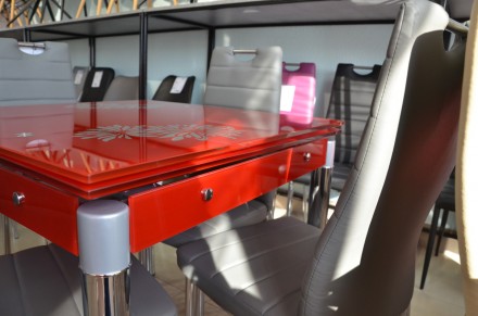 
Стіл обідній GD-082 80 (131) x80 Червоний : стильна і сучасна модель від меблев. . фото 6