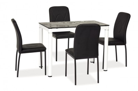 
Стіл обідній Damar 100 x 60 см Чорно-білий : стильна і сучасна модель від мебле. . фото 2