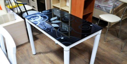
Стіл обідній Damar 100 x 60 см Чорно-білий : стильна і сучасна модель від мебле. . фото 3