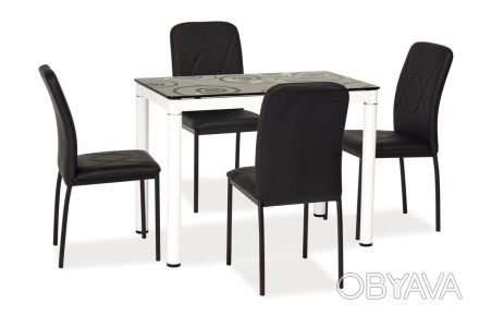 
Стіл обідній Damar 100 x 60 см Чорно-білий : стильна і сучасна модель від мебле. . фото 1