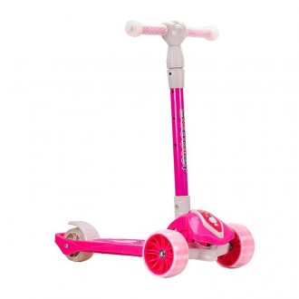 Самокат детский 3-х колесный Bambi складной, со светящимися колесами и ножным то. Киев. фото 1