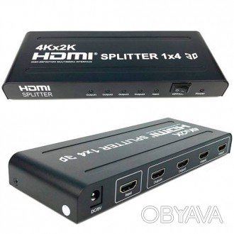 HDMI 1x4 порта 4K 3D сплиттер, разветвитель, коммутаторЧетырехпортовый разветвит. . фото 1