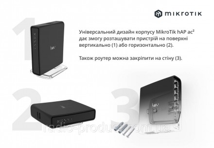 MikroTik hAP ac² (RBD52G-5HacD2HnD-TC) — це компактний бездротовий маршрутизатор. . фото 9