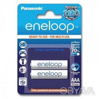 
Аккумуляторы пальчиковые Panasonic Eneloop AAA LR03 750mAh Ni-Mh упаковка из 2 . . фото 1