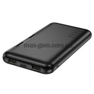 Мобильный блок питания, 10000 мАч, вход Micro-USB / Type-C, двойной выход USB 2A. . фото 3