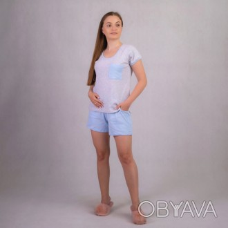 Футболка женская летняя шорты и футболка хлопок голубой р.42-54
Летняя хлопковая. . фото 1