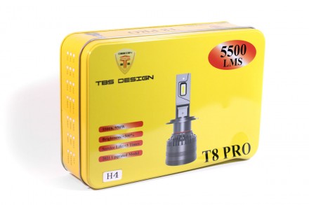 Комплект светодиодных ламп TBS Design T8 PRO H4 12-24V 110W P43t 11000lm 6000K- . . фото 5