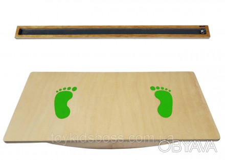 Дерев'яний балансир для ніг – тренажер призначений для розвитку координації рухі. . фото 1