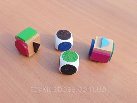 Набір розвиваючих кубиків призначений для вивчення кольорів та геометричних фігу. . фото 3