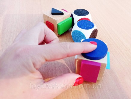 Набір розвиваючих кубиків призначений для вивчення кольорів та геометричних фігу. . фото 6