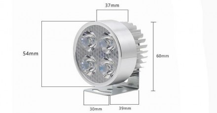  Фара для электровелосипеда 12-80V 4*LED с креплением.. . фото 5