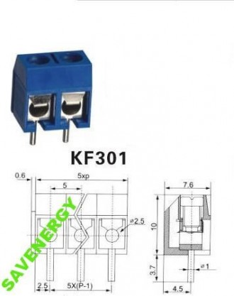  Клеммник на два контакта имеет расстояние между контактами в 2×5 мм. Надёжная ф. . фото 3