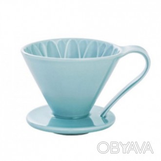 Пуровер CAFEC Arita Ware Flower Dripper Cup4 Blue (Кафек) - це керамічна воронка. . фото 1