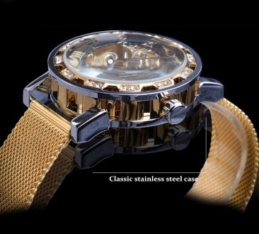 
Жіночий наручний годинник механічні Forsining скелетон з відкритим механізмом і. . фото 3