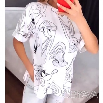 Женская белая туника с разрезами по бокам. М