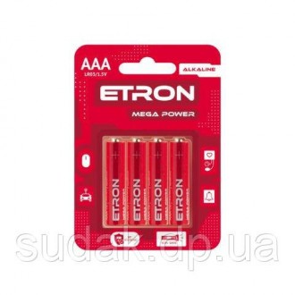 Батарейки ETRON Mega Power AAA (LR03) 4 шт.. Кривий Ріг. фото 1 Батарейки ETRON Mega Power AAA (LR03) 4 шт.. Кривий Ріг. фото 1