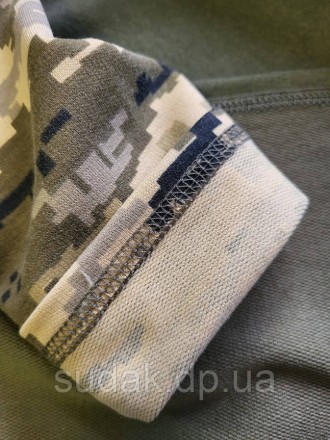 Військова футболка з довгим рукавом, тактичний рашгард, убакс піксель+олива (тка. . фото 4